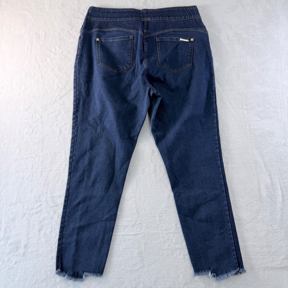 NYDJ Skinny Ankle Jeans Womens L 14 16 Blue Stretch Raw Hem Denim - Picture 2 of 9